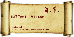 Mácsik Viktor névjegykártya