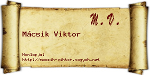 Mácsik Viktor névjegykártya