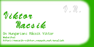 viktor macsik business card